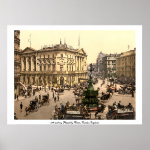 Piccadilly Circus, Antique London England UK. Poster