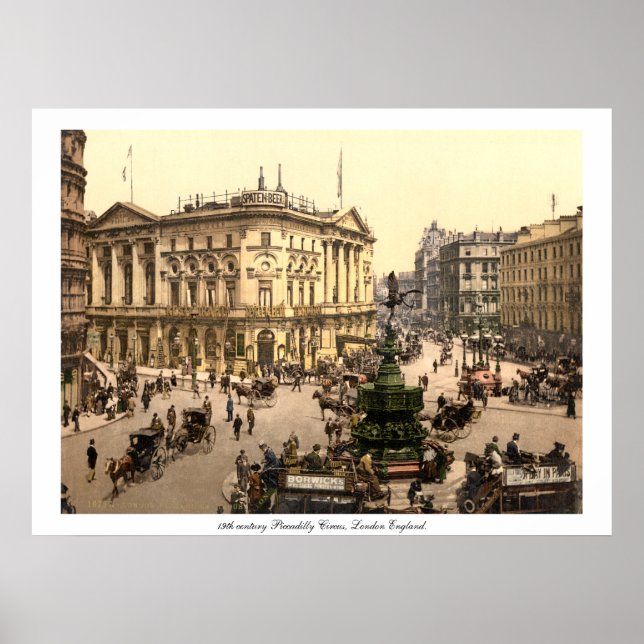 Piccadilly Circus, Antique London England UK. Poster (Front)