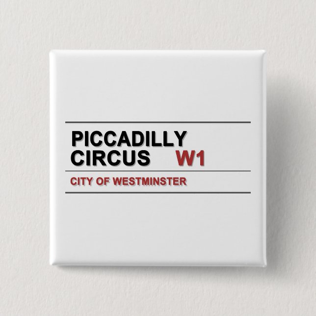 Piccadilly Circus London 15 Cm Square Badge (Front)