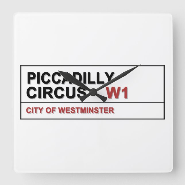 Piccadilly Circus London Square Wall Clock (Front)