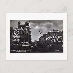 Piccadilly Circus, London Vintage Postcard