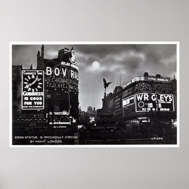 Piccadilly Circus, London Vintage Poster (Front)