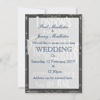 Piccadilly Circus London vintage poster Invitation