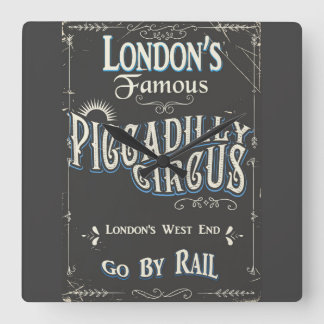Piccadilly Circus London vintage poster Square Wall Clock