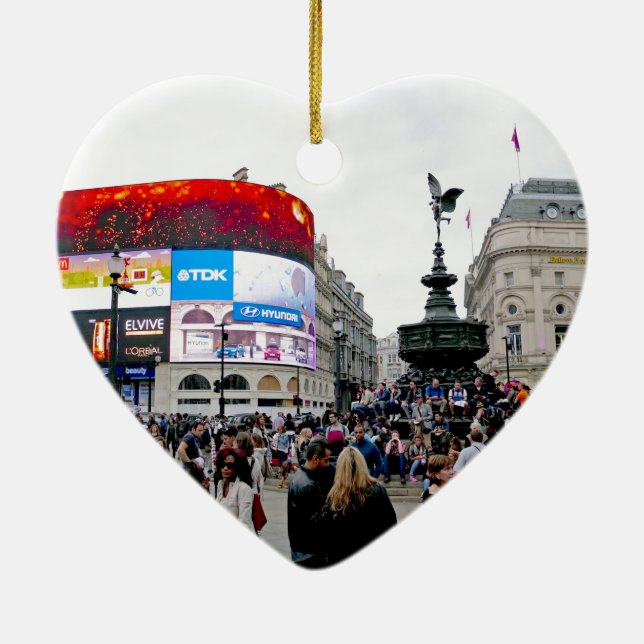 Piccadilly Circus - Professional photo Ceramic Tree Decoration (Back)