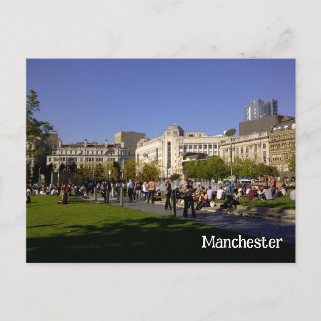 Piccadilly Gardens, Manchester Postcard (Front)
