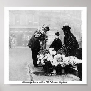Piccadilly London flower-seller, 1904 England U.K. Poster