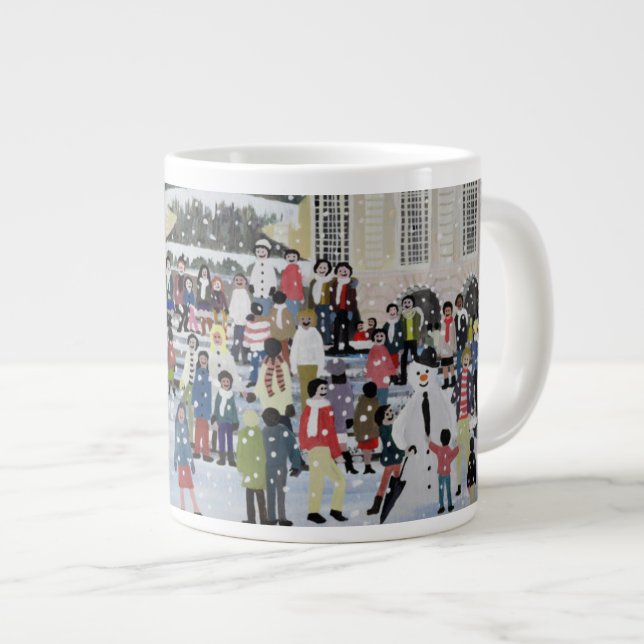 Piccadilly Snow Scene Large Coffee Mug (Front Right)