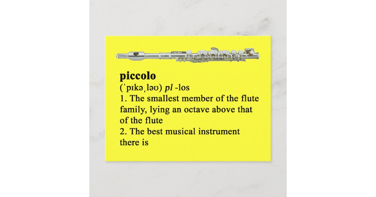 Piccolo definition postcard Zazzle