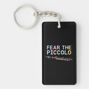 Piccolo Flute Fear The Piccolo Flautist Tie Dye Key Ring