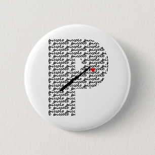 Piccolo Letter P 6 Cm Round Badge