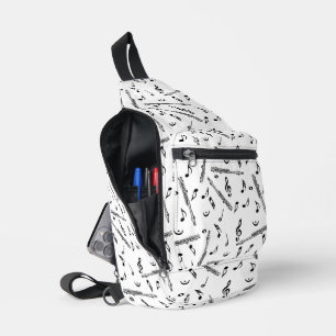 Piccolo Music Note Pattern Sling Bag