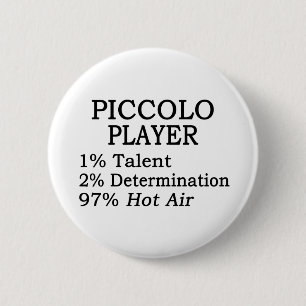 Piccolo Player Hot Air 6 Cm Round Badge