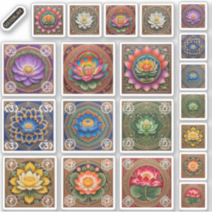 Pichhwai Lotus Rainbow Chakra Sticker Sheet