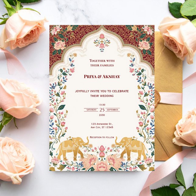 Pichwai Indian Elegant Wedding Invitation (Creator Uploaded)