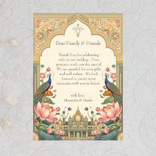 Pichwai Indian Elegant  Wedding Thank You Card