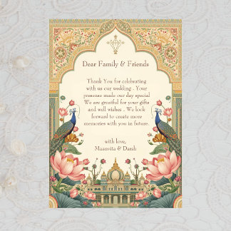 Pichwai Indian Elegant Wedding Thank You Card