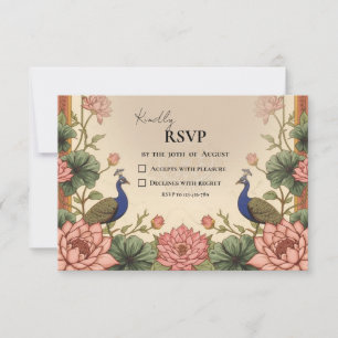 Pichwai Inspired Indian Wedding RSVP Card