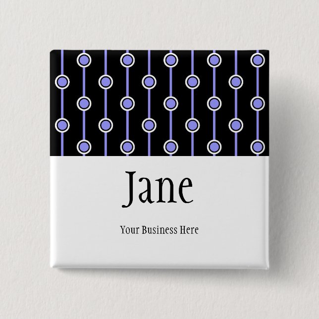 PICK-A-COLOR Dots And Stripes Name Badge Button (Front)