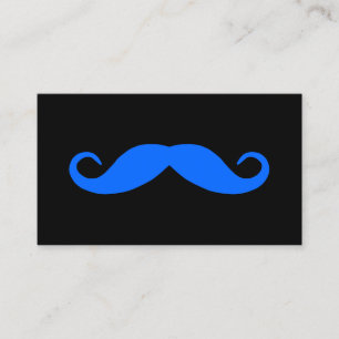 Pick A Colour Moustache on Black Business Card