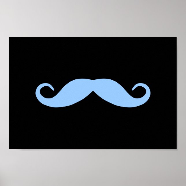 Pick A Colour Moustache on Black Poster (Front)