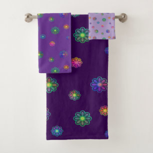 Pick a Posy Custom Background  Bath Towel Set
