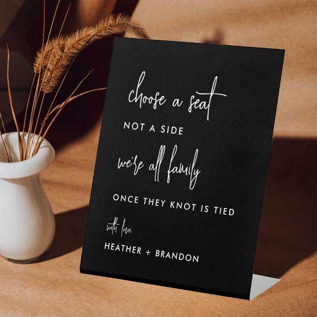 Pick a Seat Black Wedding Seating Chart Sign (Creator Uploaded)