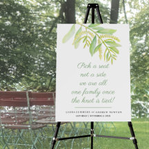 Pick a seat Eucalyptus leaves green wedding
