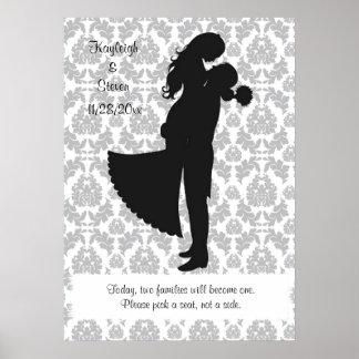 Pick a seat, not a side Wedding Seating Poster