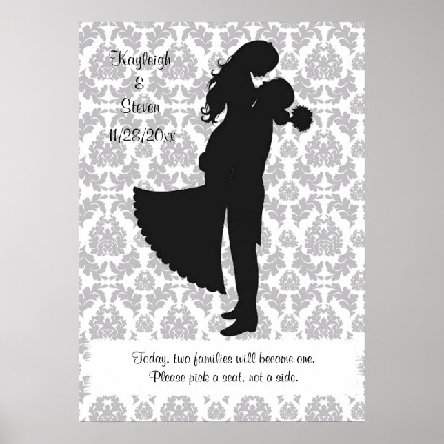 Pick a seat, not a side Wedding Seating Poster (Front)