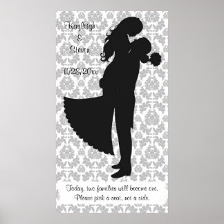 Pick a seat, not a side Wedding Seating Poster