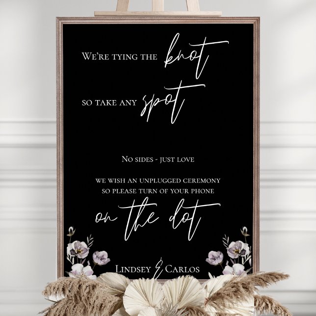 Pick a seat, unplugged black wedding downloadable poster (Creator Uploaded)