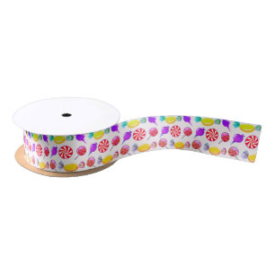 Pick and Mix Candy Pattern Satin Ribbon