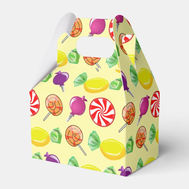 Pick and Mix Candy Yellow Pattern Favour Box (Front Side)