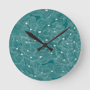 Pick any Color Abstract Inspired Art Round Clock