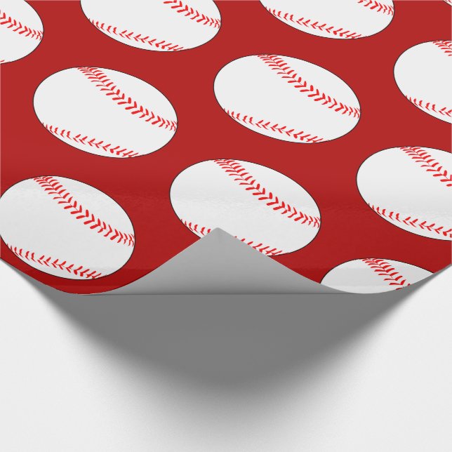 Pick Any Colour Baseball Party Gift Wrapping Paper (Corner)