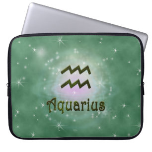 Pick Colour Aquarius Zodiac Astrological Sign Laptop Sleeve