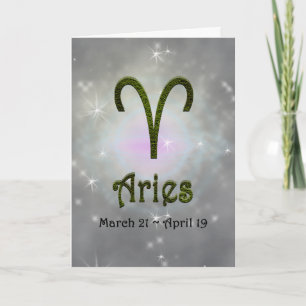 Pick Colour Aries Zodiac Astrological Sign Card