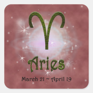 Pick Colour Aries Zodiac Astrological Sign Square Sticker