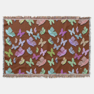 Pick Colour Butterflies Surreal & Fluttering Throw Blanket