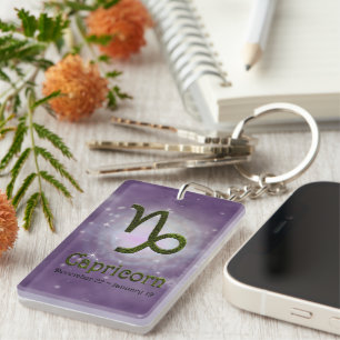 Pick Colour Capricorn Zodiac Astrological Sign Key Ring
