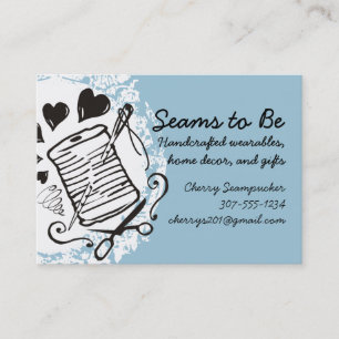 Pick colour doodle needle thread sewing seamstress business card