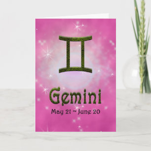 Pick Colour Gemini Zodiac Astrological Sign Card