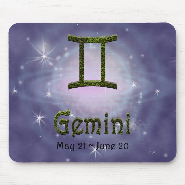 Pick Colour Gemini Zodiac Astrological Sign Mouse Mat (Front)