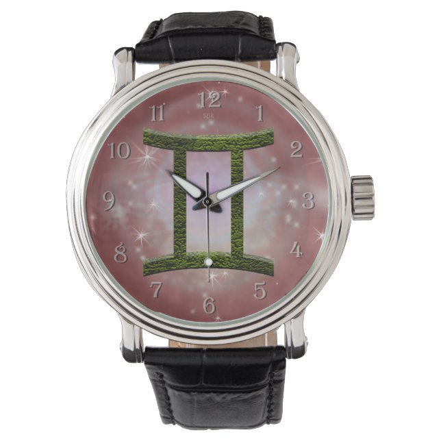 Pick Colour Gemini Zodiac Astrological Sign Watch (Front)