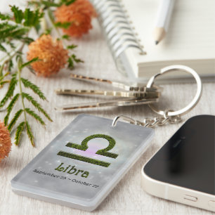 Pick Colour Libra Zodiac Astrological Sign Key Ring