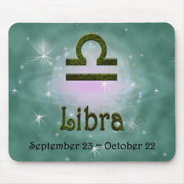 Pick Colour Libra Zodiac Astrological Sign Mouse Mat (Front)