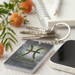 Pick Colour Pisces Zodiac Astrological Sign Key Ring