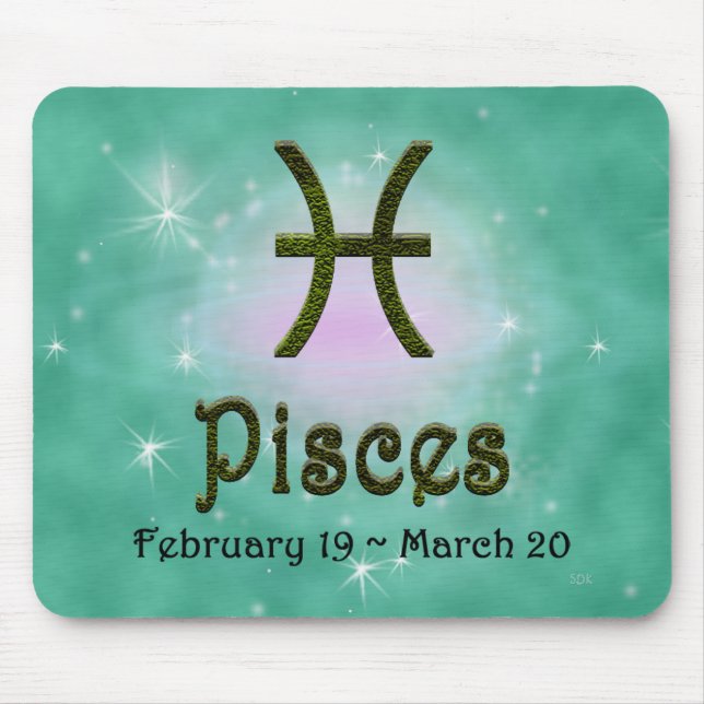 Pick Colour Pisces Zodiac Astrological Sign Mouse Mat (Front)