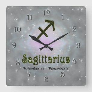 Pick Colour Sagittarius Zodiac Astrological Sign Square Wall Clock